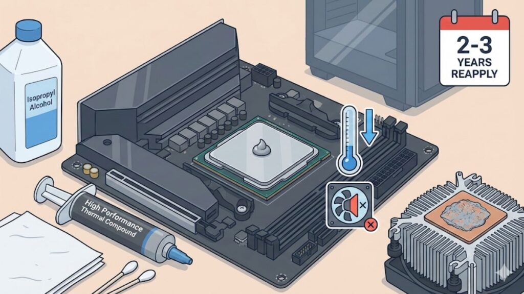 CPUグリスは寿命で塗り替え？なんでもいいはNGな理由を解説
