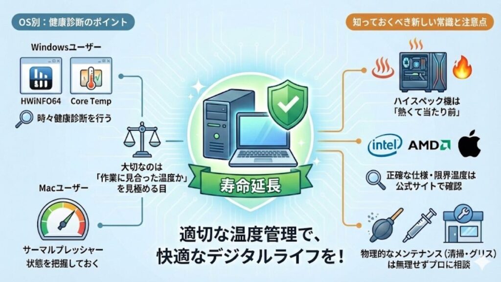 システム寿命を延ばすCPU温度の見方のまとめ