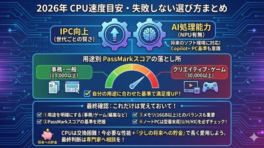 自分に最適なCPU速度の目安を選ぶまとめ