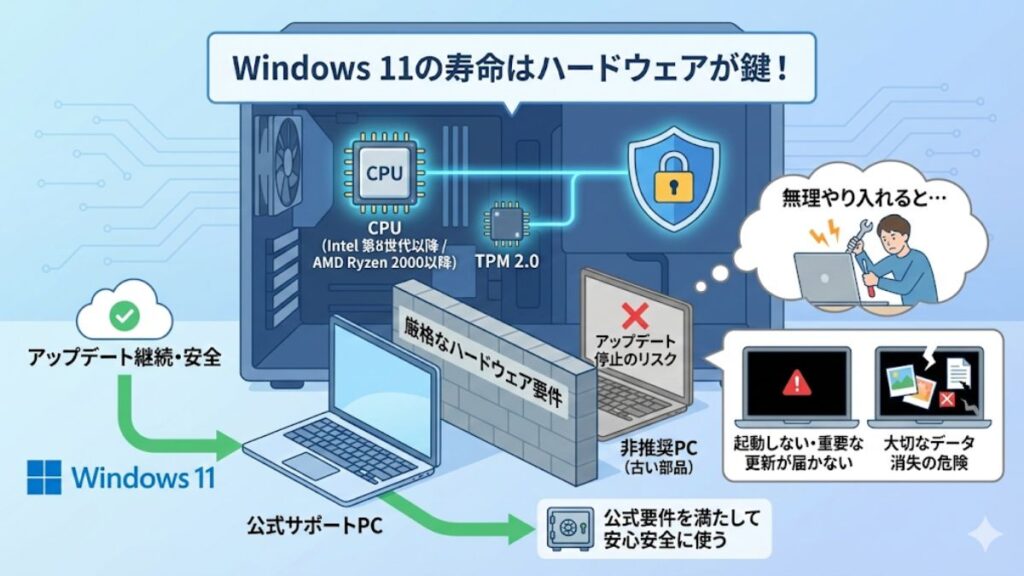 Windows 11のアップデートがいつまで続くか決める条件
