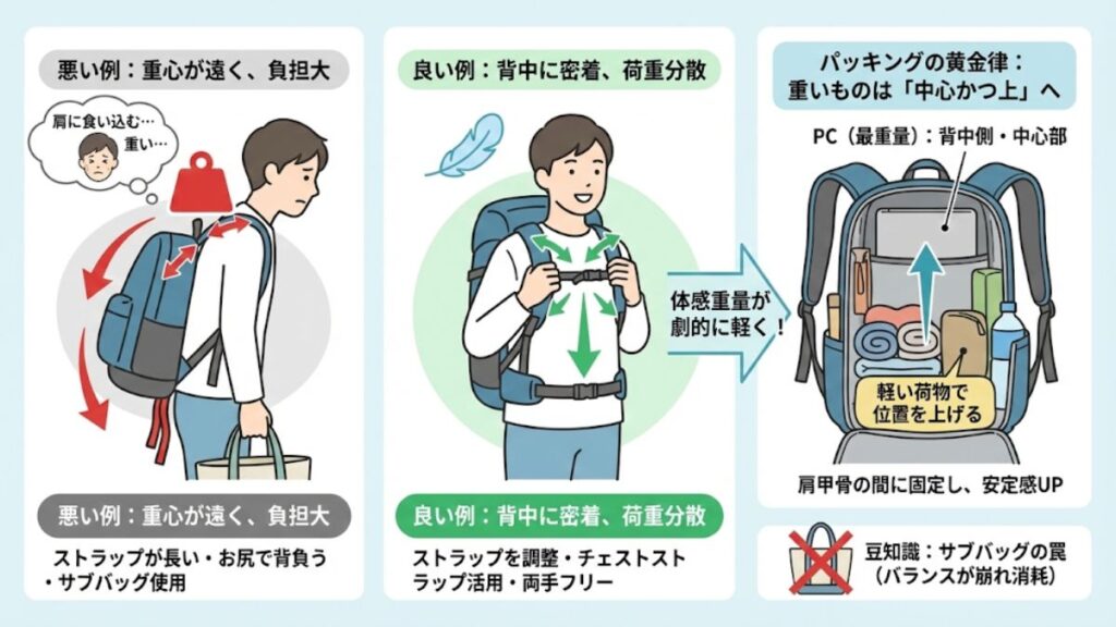 ノートPCの持ち運びで重さの限界を超える工夫