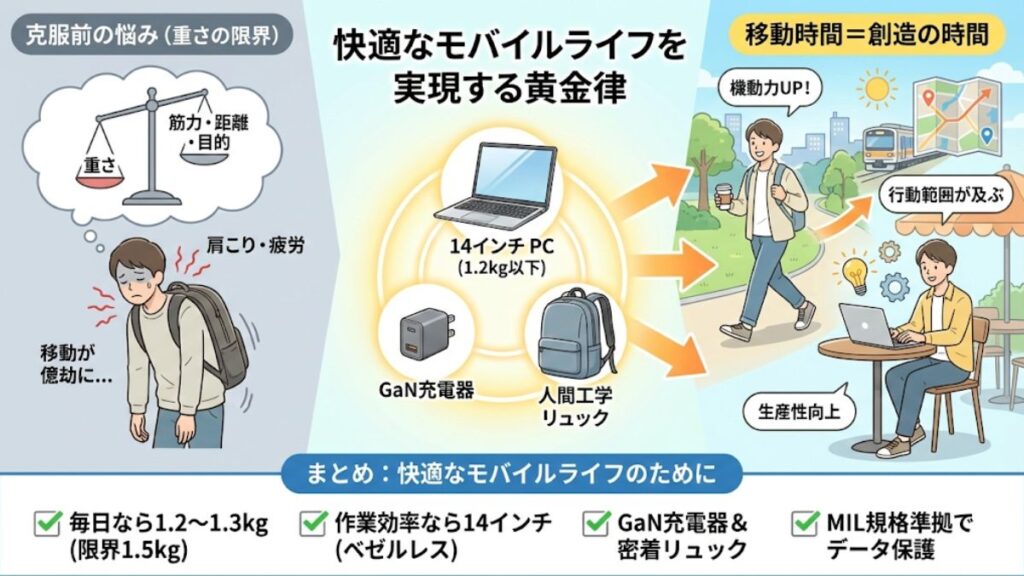 理想的なノートPCの持ち運びで重さの限界を克服