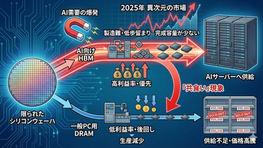 2025年のメモリ価格推移から探る市場高騰の真実