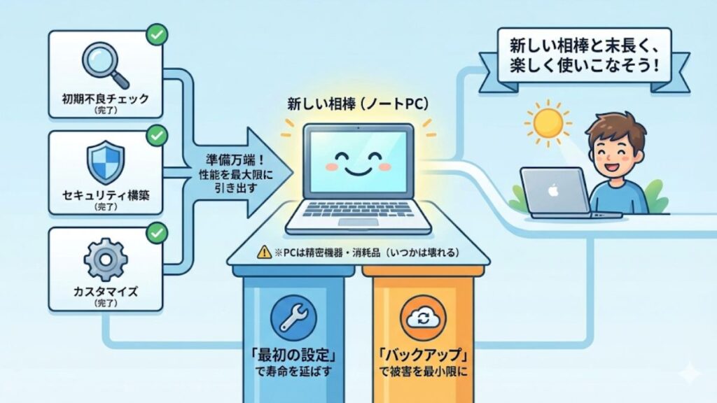 長く使うためのノートパソコン買ったらやることのまとめ