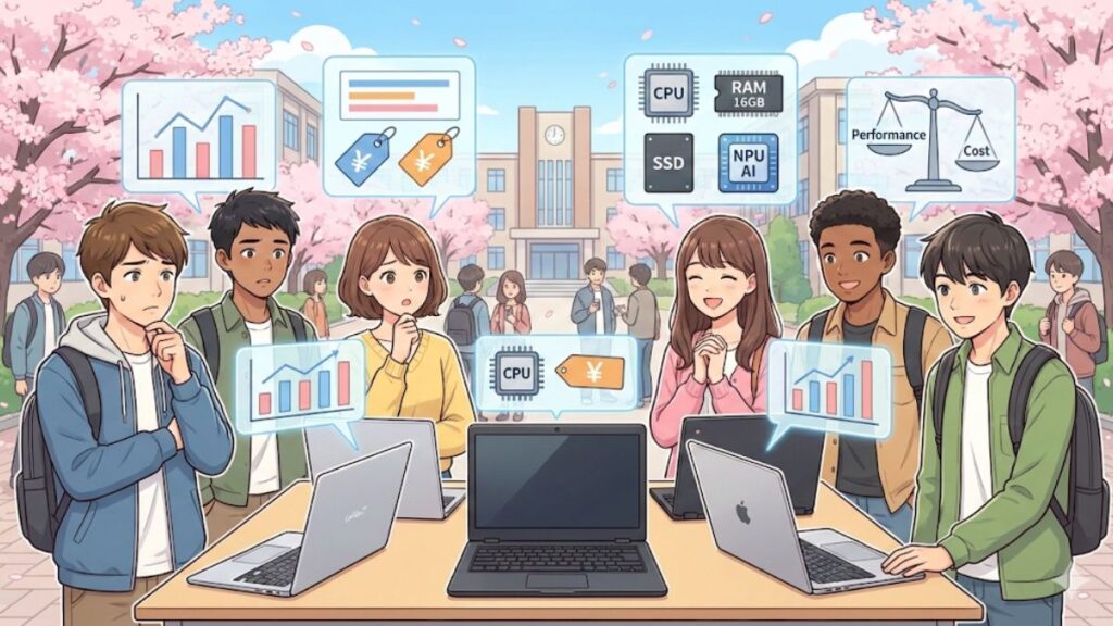 2026年版の大学生向けのノートパソコン相場と選び方