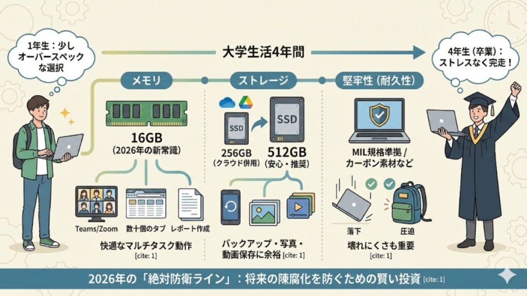 4年間使い続けるために必要な性能の基準