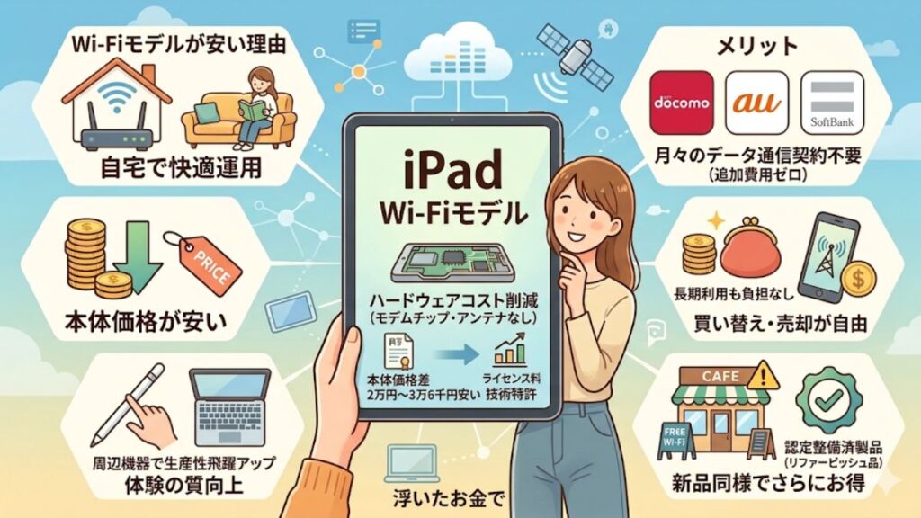 タブレットのwifiモデルとは？違いや注意点を分かりやすく解説