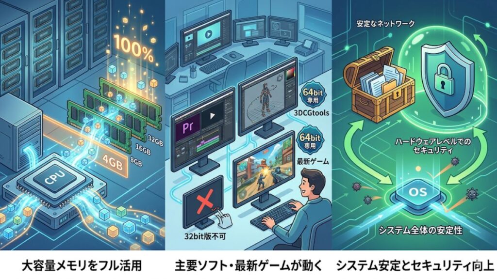 64bit版を導入するメリットと利点