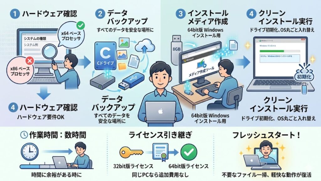 32bitから64bitへ移行する手順