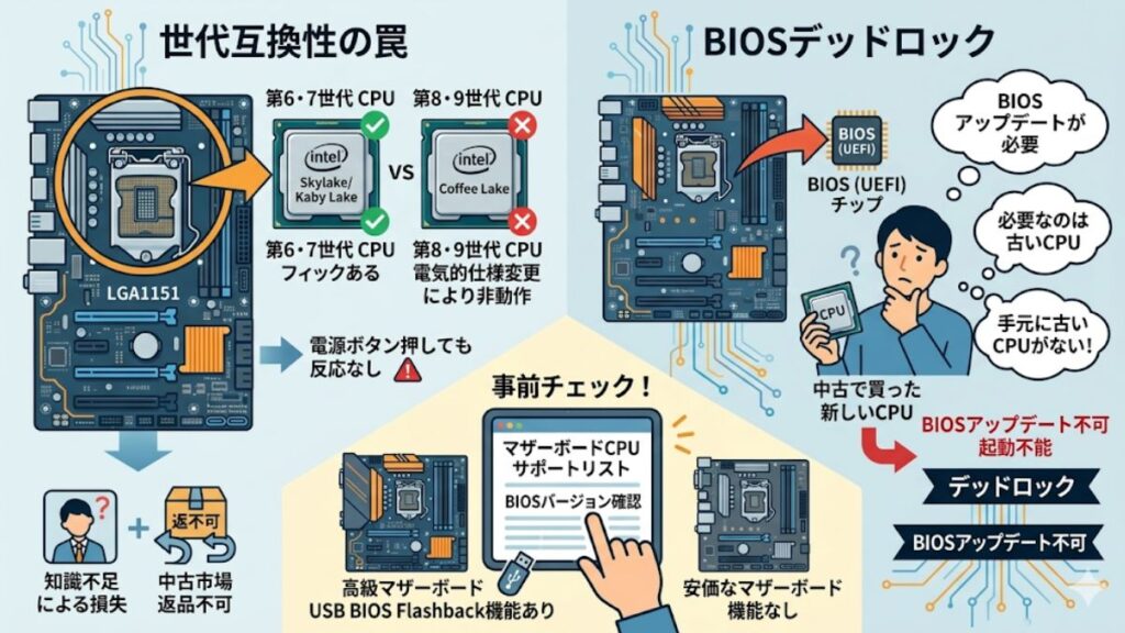 世代による互換性の不整合とBIOSの壁