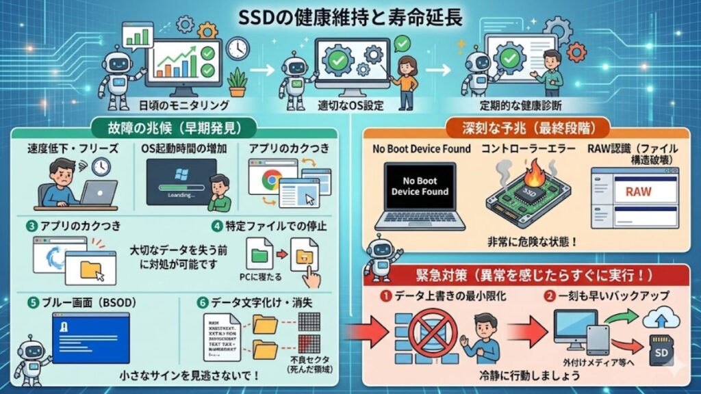 SSDの寿命を何年も維持するための診断方法と延命策