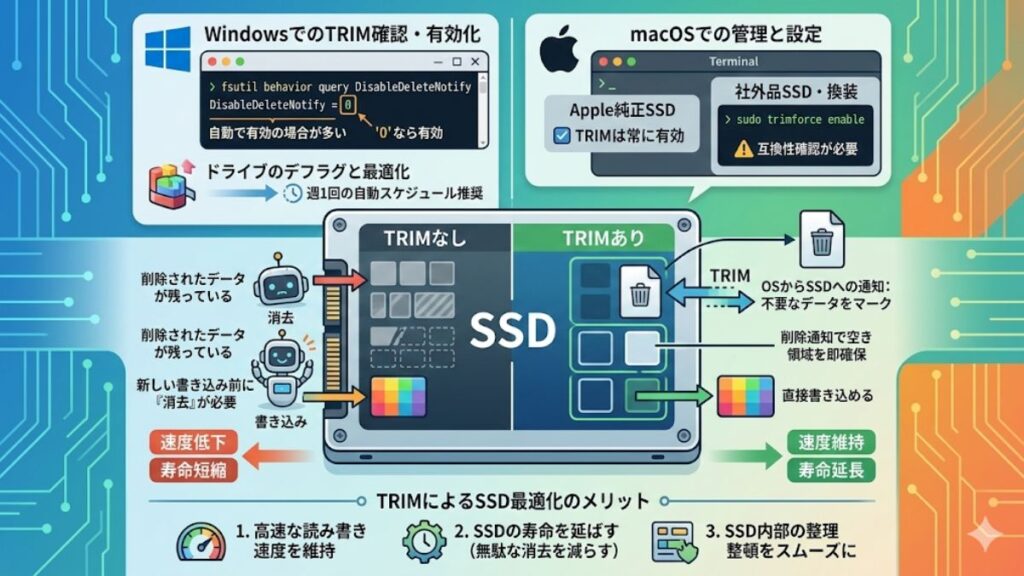 WindowsやMacでのTRIM設定による最適化