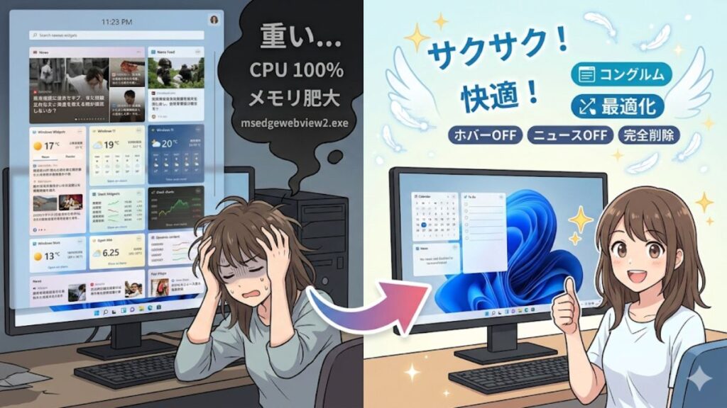 Windows ウィジェットが重い原因は？動作を軽くする最適化設定