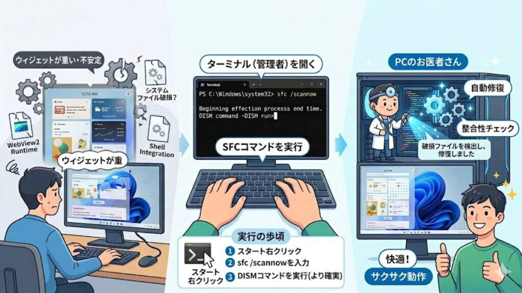Windowsウィジェットが重い問題を解消する最適化設定