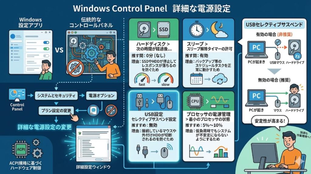 コントロールパネルで詳細プランを作成