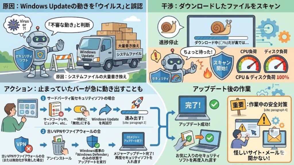 セキュリティソフトの干渉を一時停止する