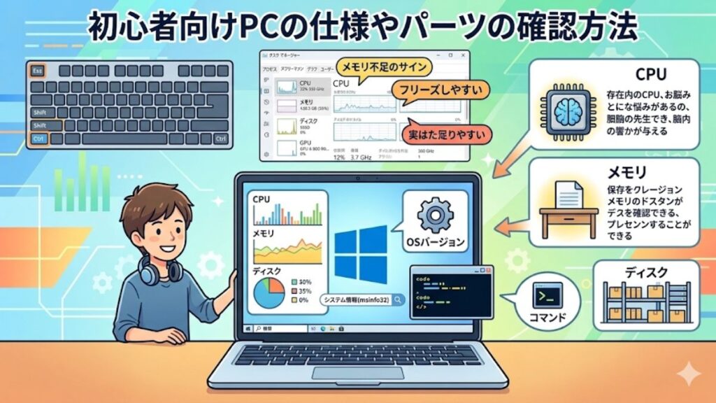 初心者向けPCの仕様の調べ方とパーツの見方