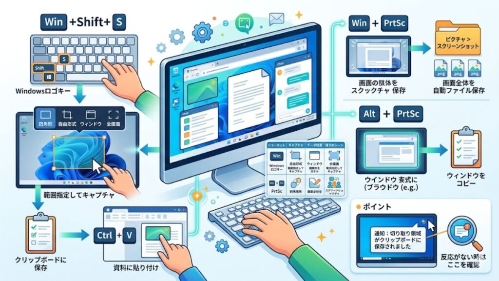 Windowsスクショのやり方と便利なショートカット