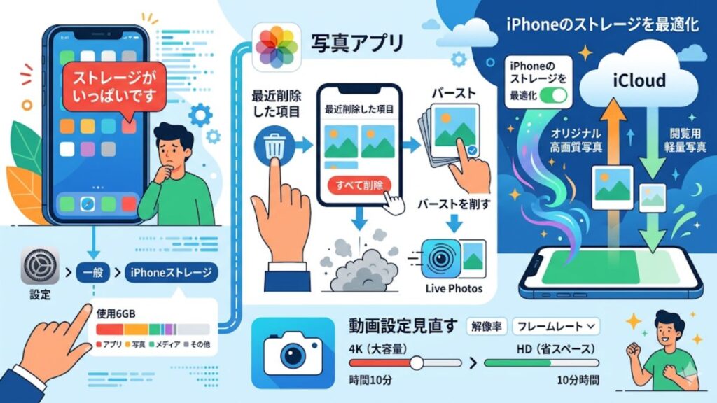 ストレージがいっぱいですという警告への優先的な対処法