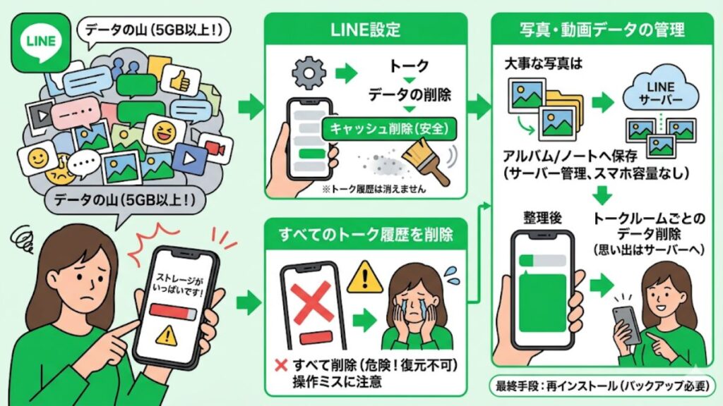 LINEのデータ削除でアプリを軽くする具体的な手順