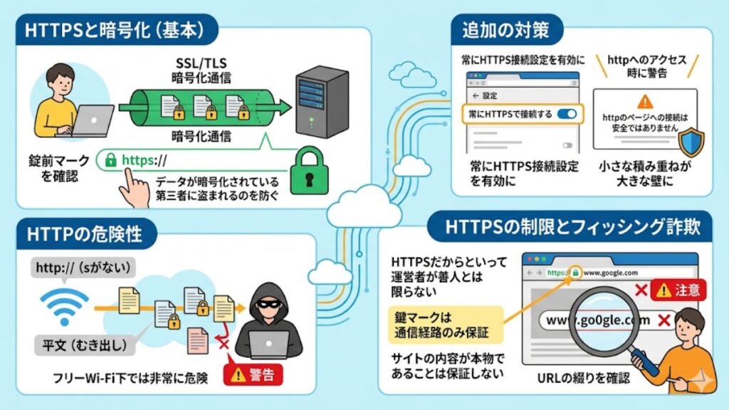 安全なブラウジングのためのHTTPS確認