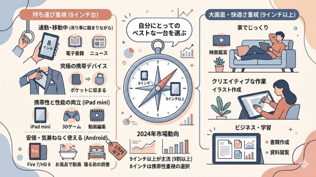 画面サイズで見るタブレットとiPadの違いと選び方