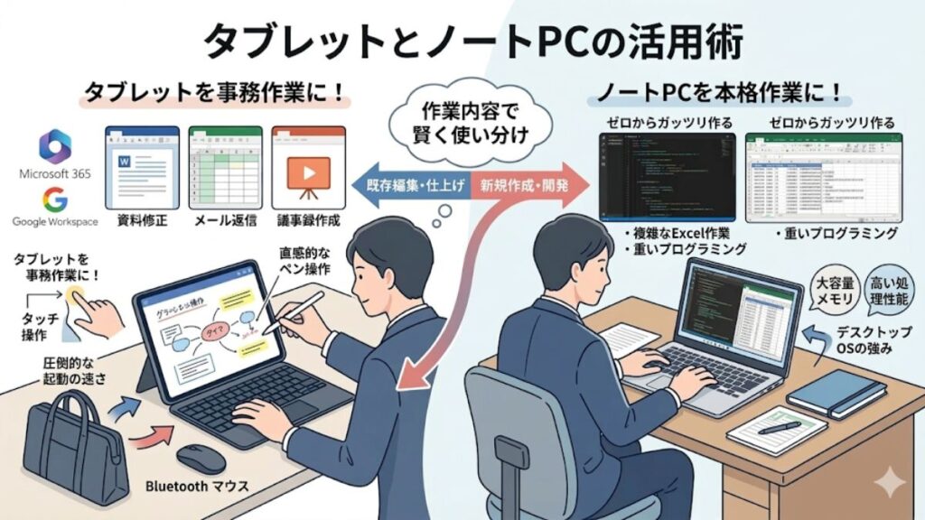 ノートPCの代わりになる事務作業や文書作成