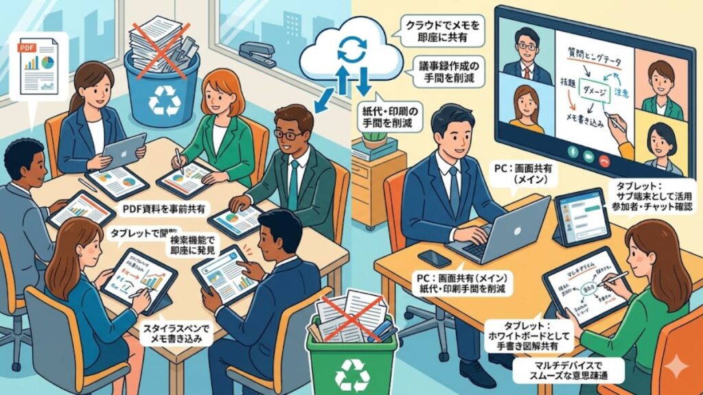 ペーパーレス会議を実現する資料共有とメモ