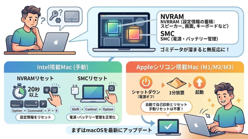 MacBookで有効なNVRAMやSMCのリセット方法