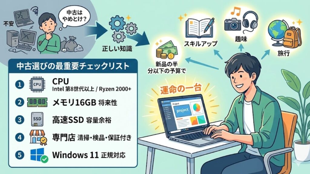 最適なノートパソコンを中古はやめとけと言わずに選ぶ