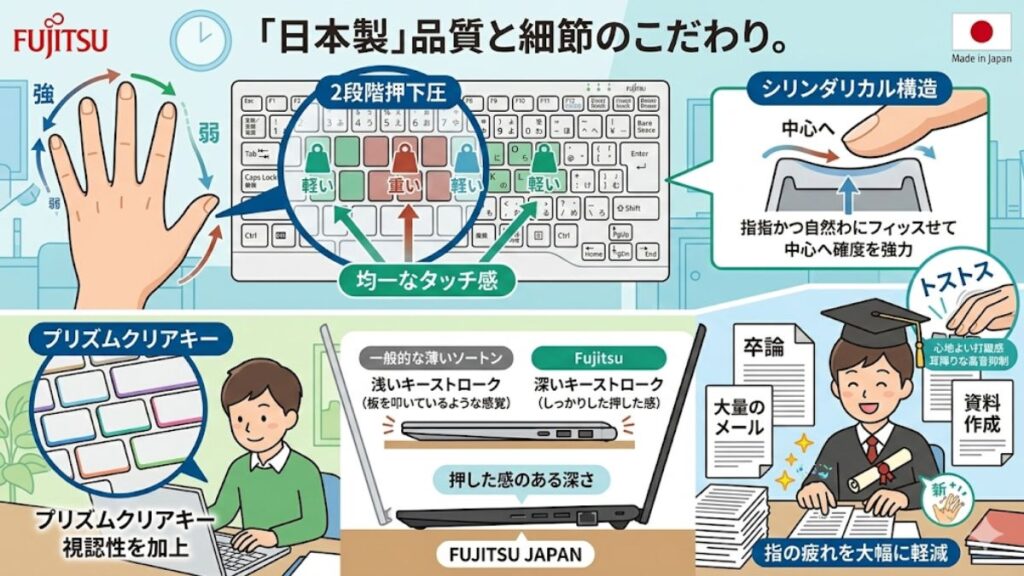 入力のしやすさが評判のキーボード設計