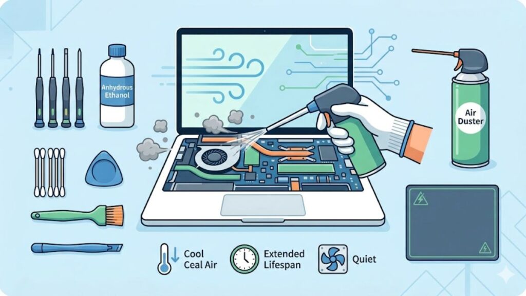 故障を防ぐ！ノートパソコンの内部掃除のやり方とおすすめ道具