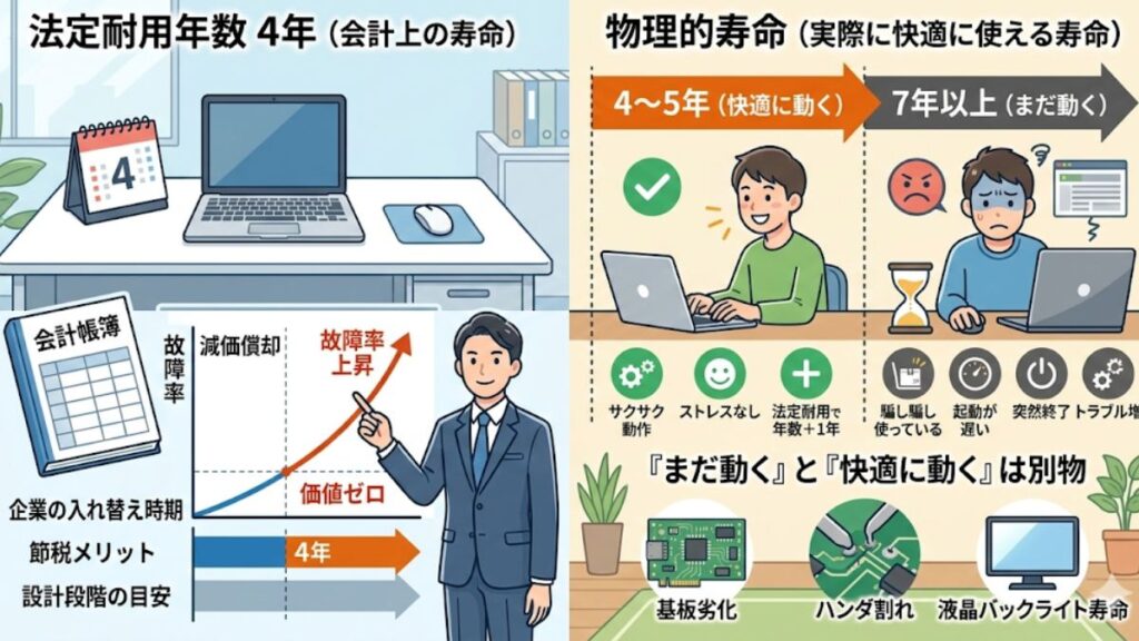 ノートパソコンの耐用年数や買い替え時期の判断基準