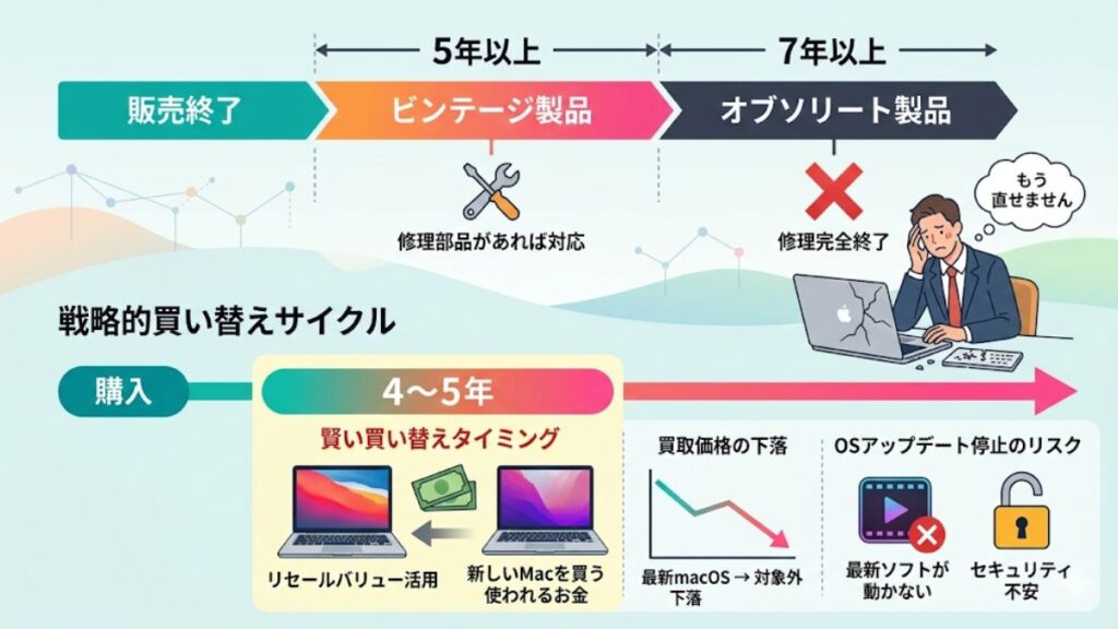 Macのビンテージ製品指定と修理サポート