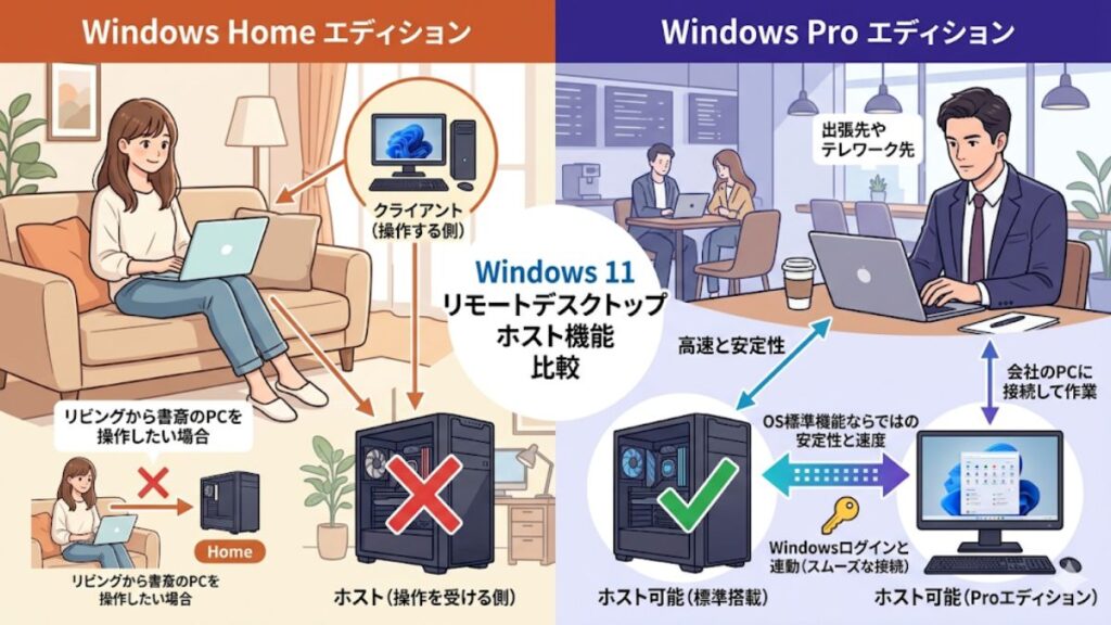 リモートデスクトップのホスト機能