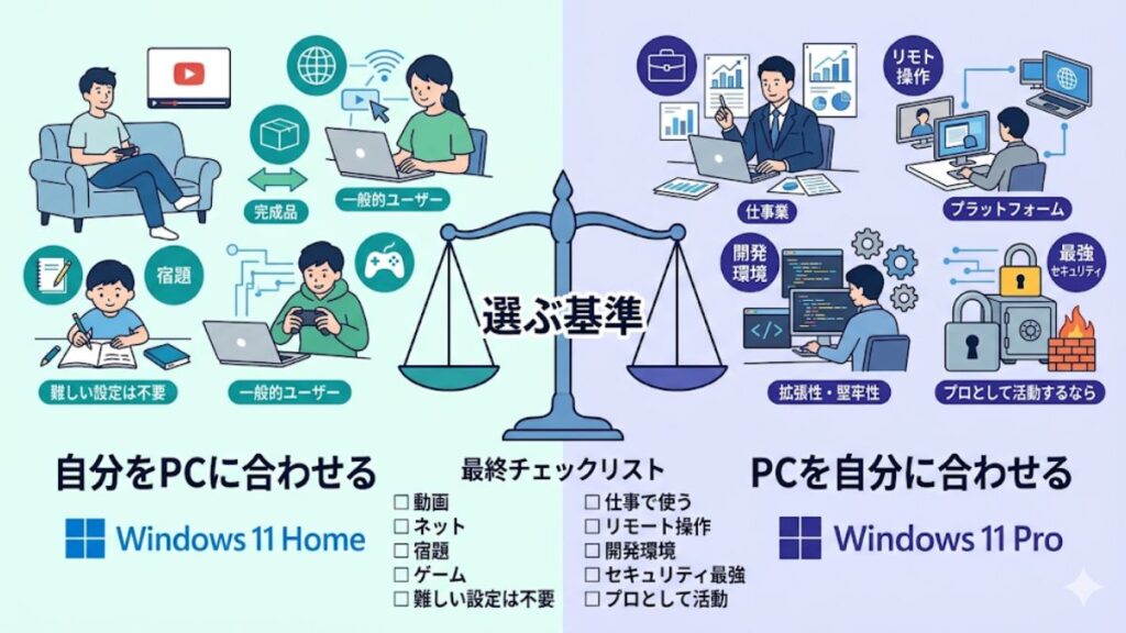 結局どっち？Windows HomeとProの違い