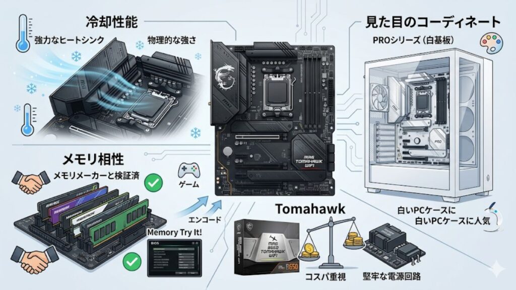 冷却性能とメモリ相性に強い実力派のMSI