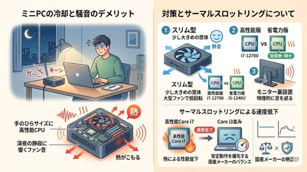 購入前に必ず確認したい冷却や騒音のデメリット