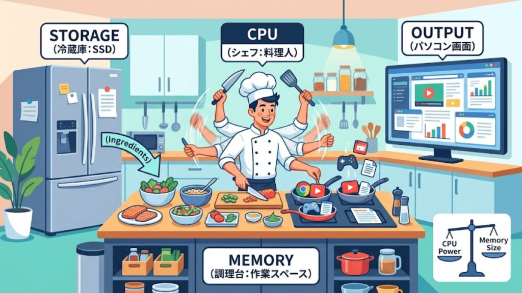 パソコン購入で迷わない！メモリとCPUの違いと最適な選び方