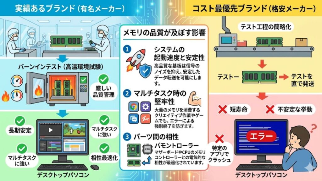 メモリのメーカーによる信頼性の違いを徹底解説