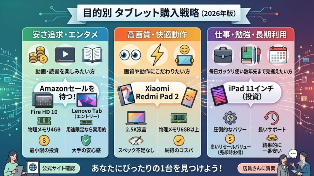 目的別で選ぶタブレットの安い新品と最適な購入戦略