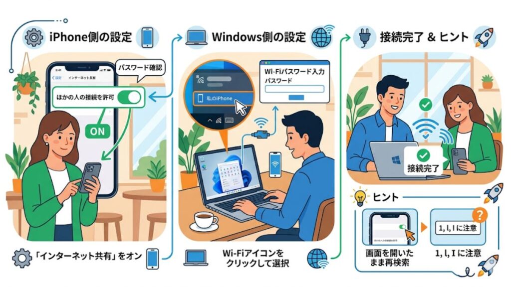 WindowsでのiPhoneテザリング設定の全手順